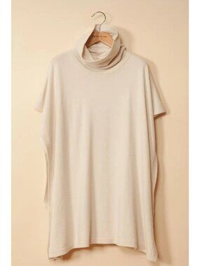 CA Va De Soi Jennifer Lightweight turtle neck poncho Merino Wool M/L
